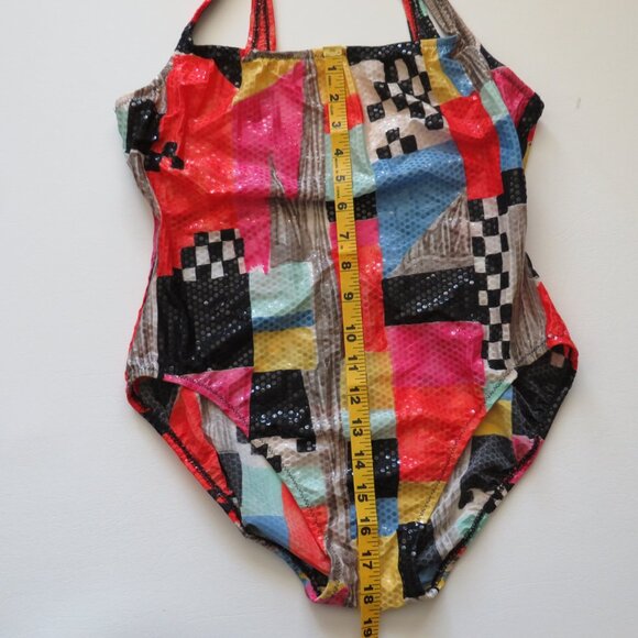 Diva Dillards Multicolor Sequined Women’s One Piece Sleeveless  Swimsuit 14 (30) - Picture 9 of 13